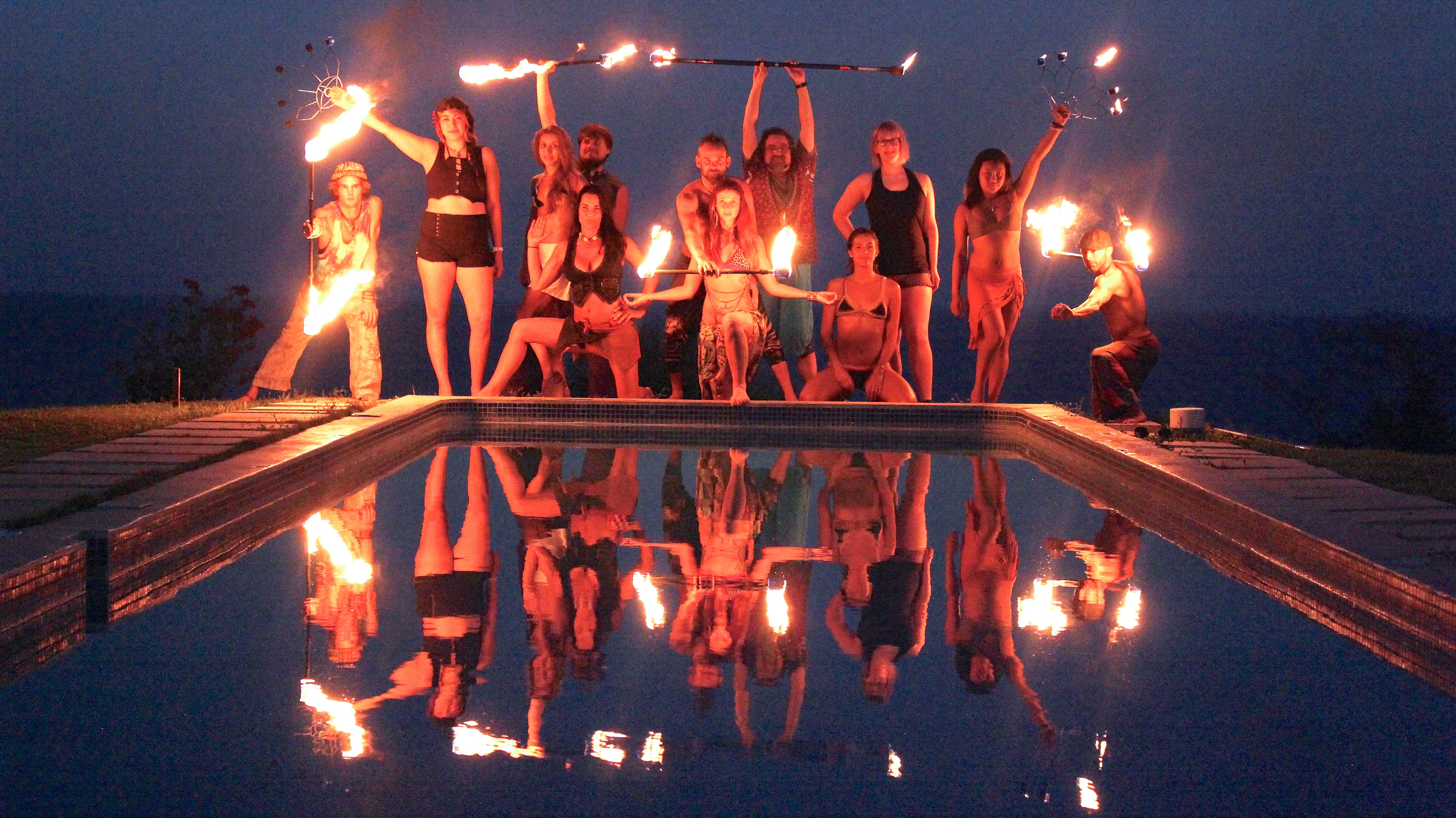 2016 Group shot of the Costa Rica Fire Dance Retreat graduates of La Escuela Del Sol Costa Rica