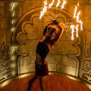 Fire Fan Dancer Spinner for hire